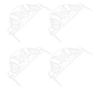 POPETPOP Plastic Garden Fence Insert for Outdoor Gardens with Insect Motif, Sturdy White Picket Fence Panels, Easy to Install Lawn Border Fencing for Flower Bed Edging and Landscape