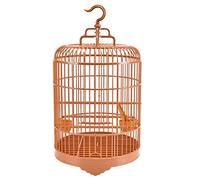 POPETPOP Plastic Round Bird Cage with Feeder Plastic Bird House Cage Carrier for Birds Parakeets Finches Cockatiels 25CM