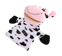 POPETPOP Plush Cow Hand Puppet with Movable Mouth for Storytelling and Imaginative Play Soft Farm Animal for Preschool Teaching and Birthday Interactive Plush Puppet for Creative