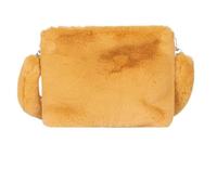 POPETPOP Plush Shoulder Bag Yellow Polyester Material Large Capacity for Women with Creative Chic Design for Dating and Beach Use