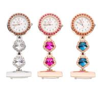 POPETPOP Pocket Watches Suitable a Wide Range of Application for Elderly and Nurses Color Color with Precise Time Keeping and Simple Operation 3 Pcs Zinc Alloy Modern Style