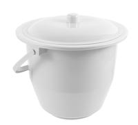 POPETPOP Portable Adult Bedpan with Lid, Plastic Urinal Spittoon and Elderly, Household Portable Toilet 23x19x24cm Grey, Suitable for Home and Travel Use