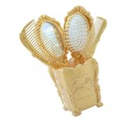 POPETPOP Portable Anti-static Hair Comb Set with Mirror, Luxury Gold Finish, Pvc Storage Case for Salon and Home Hairdressing, Styling Tools for Professional and Personal Use