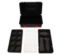 POPETPOP Portable Burst Spinning Top Storage Case with Handle Black Plastic Gyro Organizer for Protective Dividers Prevent Scratches Easy Access Travel Carrying Box for Battling Tops and