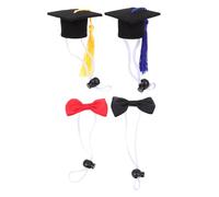 POPETPOP Portable Chinchilla Hats 4pcs Mini Pet Skull Cap Wear Hats for Small Animals Adjustable Size for Different Pets