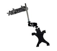 POPETPOP Portable Drum Stand Tablet Holder with Adjustable Multi-angle Metal Clamp, Anti-slip Silicone Pads, and 360 Degree Rotation for Stable Sheet Music or Smartphone View on Drum Racks