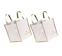 POPETPOP Portable Insulated Bags 2Pcs White Lightweight Thermal Cooler with Zipper Non-Woven Fabric for Cake Transport and Grocery Shopping