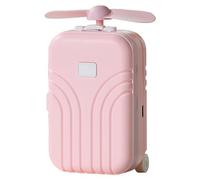 POPETPOP Portable Mini Handheld Fan with USB Charging and Cooling Function, Pink Abs+pe Material, Built-in LED Mirror for Home and Office Use