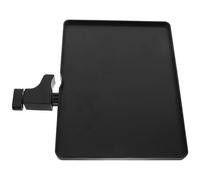 POPETPOP Portable Music Stand Tray Holder in Black Plastic, 22x16cm, Stable Support for Sheet Music and Small Items, Suitable for Clamping Rods 1-3.5cm Diameter, for Concert Performance