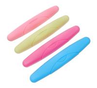 POPETPOP Portable Plastic Toothbrush Travel Case Sturdy Breathable Toothbrush Holder to Keep and Clean 4pcs with Ventilation Holes for Home and School Use