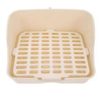 POPETPOP Portable Rabbit Litter Box Plastic Pet Toilet Potty Trainer for Small Animals Chinchilla and Guinea Pig, Lightweight Corner Litter Tray Suitable for Living Room and Garden