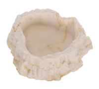POPETPOP Portable Resin Reptile Feeder Bowl for Horned Frogs and Corn Snakes, Compact Lizard Water Dish Suitable for Home Use and Travel, Mealworm Water Bowl Terrarium Accessory