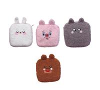 POPETPOP Portable Sanitary Napkin Storage Bags 4pcs Multi-Purpose Privacy Protection Pouches with Plush and Polyester Material Random Color for Hotel and Tourism Use