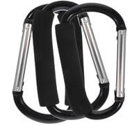POPETPOP Portable Stroller Hooks Black Hooks 3pcs Made of Sturdy Aluminum Alloy, Easy to Install for Hanging Shopping Bags and Accessories for Wheelchair and Walking Rollator