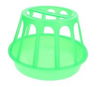 POPETPOP Poultry Feeder and Waterer for Chickens and Ducks, round Anti-spill Feed Trough, Sturdy Livestock Feeding Container for Farm and Backyard Use
