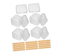 POPETPOP Press Nail Storage Box and Acrylic Lid 18pcs with Thickened Hard Plastic Body Easy Access and Organization for Press on Nails for Travel and Home Use