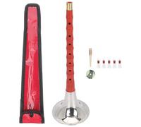 POPETPOP Professional Wooden D Key Suona for Beginners with Reed and Air Chamber, Traditional Chinese Ethnic Wind Instrument for Learning and Performance, Includes Protective Random Color