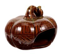 POPETPOP Pumpkin Shape Ceramic Hamster Hideout Cooling Bed for Pets Comfortable Resting Place Easy to Clean for Hamster Lovers