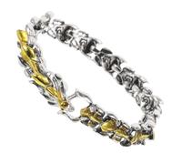 POPETPOP Punk Dragon Bone Link Bracelet Vintage Hip Hop Chain Bangle for Men Women Bold Masculine Confidence Fashion Accessory with Eye Catching Design