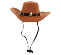 POPETPOP Puppy Cowboy Hat Small Pet Costume Hat Sun Protection Easy to Clean Lightweight Breathable Fabrics Unique Wide Brim Fashionable Design Cosplay Festivals for Dogs and Puppies