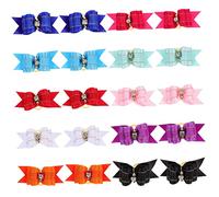 POPETPOP Puppy Hair Bows for Dogs 20pcs Mixed Color Bowknot Hair Accessories Pet Grooming Supplies for Girls
