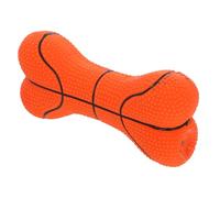 POPETPOP Puppy Teething Toy Latex Dog Chewing Toy Squeeze Bone Shape Engaging Squeaky Design