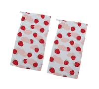 POPETPOP Pure Cotton Kids Small Towel 2pcs 25x50cm Strawberry Pattern 6-Layer Gauze Face Washing Towel for Children Baby Handkerchief