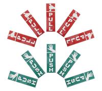 POPETPOP Push Pull Door Signs Pvc Vinyl Stickers Self-adhesive 10pcs with Instructions Premium Durability Wide Surface Compatibility for Doors for Office Use