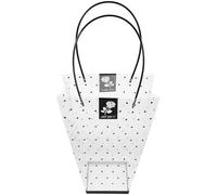 POPETPOP Pvc Bouquet Handbag with Black Dot Pattern, Large Trapezoid Flower Packaging Bag for Rose Bouquet Wraps, Floral Supply Suitable for Valentine’s Day and Mother’s Day