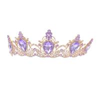 POPETPOP Queen Crown Baroque Headband with Teardrop Rhinestones, Wedding and Prom Hair Accessory for Brides and Bridesmaids