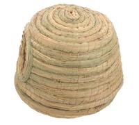 POPETPOP Rabbit Hideout Nest Small Handwoven Grass House for Bunny Guinea Pig Hamster with Natural Straw Material, Cozy Indoor Hideaway Bed for Small Pets and Rodents