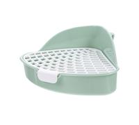 POPETPOP Rabbit Litter Box for Small Animals with Easy to Clean Two-layer Plastic Structure and Detachable Grids, Bunny Potty Trainer for Cage Use with Fixed Double Hook Design