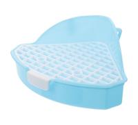 POPETPOP Rabbit Triangular Litter Pan Corner Pet Potty Tray for Small Animals Blue Plastic Rabbit Litter Box Suitable for Chinchillas Guinea Pigs Indoor Toilet Training