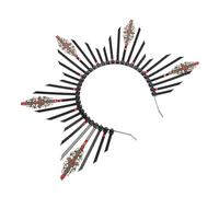POPETPOP Radiant Plastic Lightweight Women Crown Retro Headband Black for Comfortable to Wear Elegant Metal Accessory Engagements and Beauty Pageants Hair