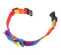 POPETPOP Rainbow Adjustable Dog Collar with Bowtie, Fabric Material for Puppies and Small Pets, Safe and Stable Design for Parties and Holidays