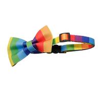 POPETPOP Rainbow Bow Cute Cat Collar for Kitten Adjustable Outdoor Pet Collar Cartoon Bow Tie Design for Puppy Party Dress up