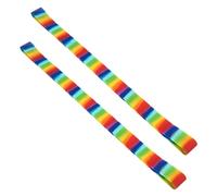 POPETPOP Rainbow Silicone Beach Chair Towel Bands Clips 2pcs 30x1.8cm Elastic Towel Holders for Pool, Cruise, Summer Beach Party Accessories