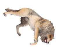 POPETPOP Realistic North American Brown Wolf Model, Small Plastic Wildlife Animal Figurine for, Educational Cognitive Animal for and Home Decoration