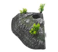 POPETPOP Realistic Tortoise Terrace Rock Platform with Climbing Ramp for Turtle Habitat and Reptile Exercise Floating Basking Island Suitable for Home and Pet Store Environments