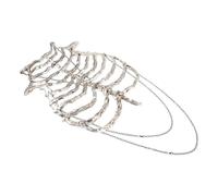 POPETPOP Realistic Vintage Skeleton Bone Costume Accessory with Hollow Rib Cage Design, Lightweight Plastic for Halloween Parties and Day the Dead Festival