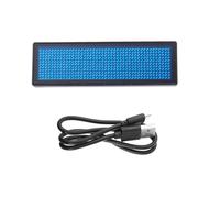 POPETPOP Rechargeable Random Color LED with USB Cable Badge Name Adjustable Brightness and Two Wearing Methods, Blue Pvc Mini Message Board for Party or Trade Show Use