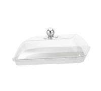 POPETPOP Rectangular Cake Serving Platter with Lid for Freshness Protection and Spacesaving Stackability, for Loaf Cakes and Pastries at Family Gatherings and Dessert Table Displays