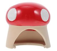 POPETPOP Red Ceramic Mushroom Hamster Hide Toy without Bottom Design Cooling Ceramic Pet Nest Small Pet Toy
