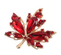 POPETPOP Red Maple Leaf Brooch Pin for Women - Delicate Leaf Lapel Clip Accessory, Autumn Fashion Collar Brooch Suitable for Office, Parties, and Formal Occasions