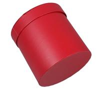 POPETPOP Red round Flower Bucket Box with Lid, Paperboard Material, Well-presented and Practical, Elegant and Sophisticated Style for Bouquet Packaging and Flower Presentation