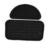 POPETPOP Refrigerator Drip Pan and Silicone Water Dispenser Tray Set Black Small Draining Mat with Half-round Drip Catcher Kitchen Sink Compatible 2pcs for Fridge Water Dispensers