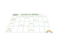 POPETPOP Refrigerator Dry Erase Reusable Weekly Menu Board 29.5x21x0.2cm PVC Sticky Meal Planner Write Notes Weekly Schedule for Reminders and Shopping List Family Use