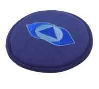 POPETPOP Religious Cushion Sound Bowl Mat for Buddha Sound Bowl Accessories, Lightweight Cotton and Polyester round Cushion with Compact Design in Blue, for Meditation and Prayer