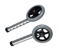 POPETPOP Replacement Wheels Aluminium Alloy 2pcs and Silver with Max Loading Capacity and Working Life for Manual Wheelchair and Walking Aid Suitable for Disabled Trolley and Rollator