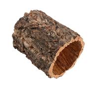 POPETPOP Reptile Cave Hideout Cork Bark Texture, Tree Trunk Climbing Log for Geckos, Spiders and Tortoises, Terrarium Habitat Shelter for Rainforest Animals, 4.9×5.9 Inches